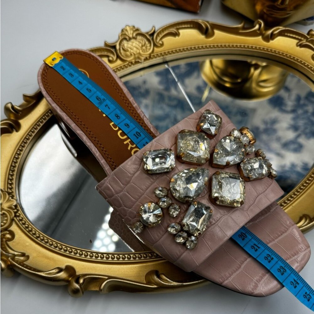 🆕 TORY BURCH 🧿 NWOT Martine 25mm Slides, Pink Croc Embossed Crystal Embellish - Picture 13 of 15